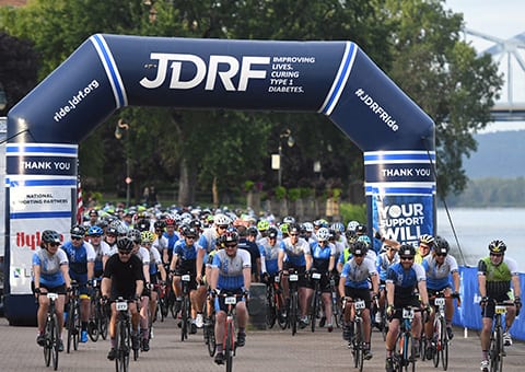 People on bikes at the JDRF ride